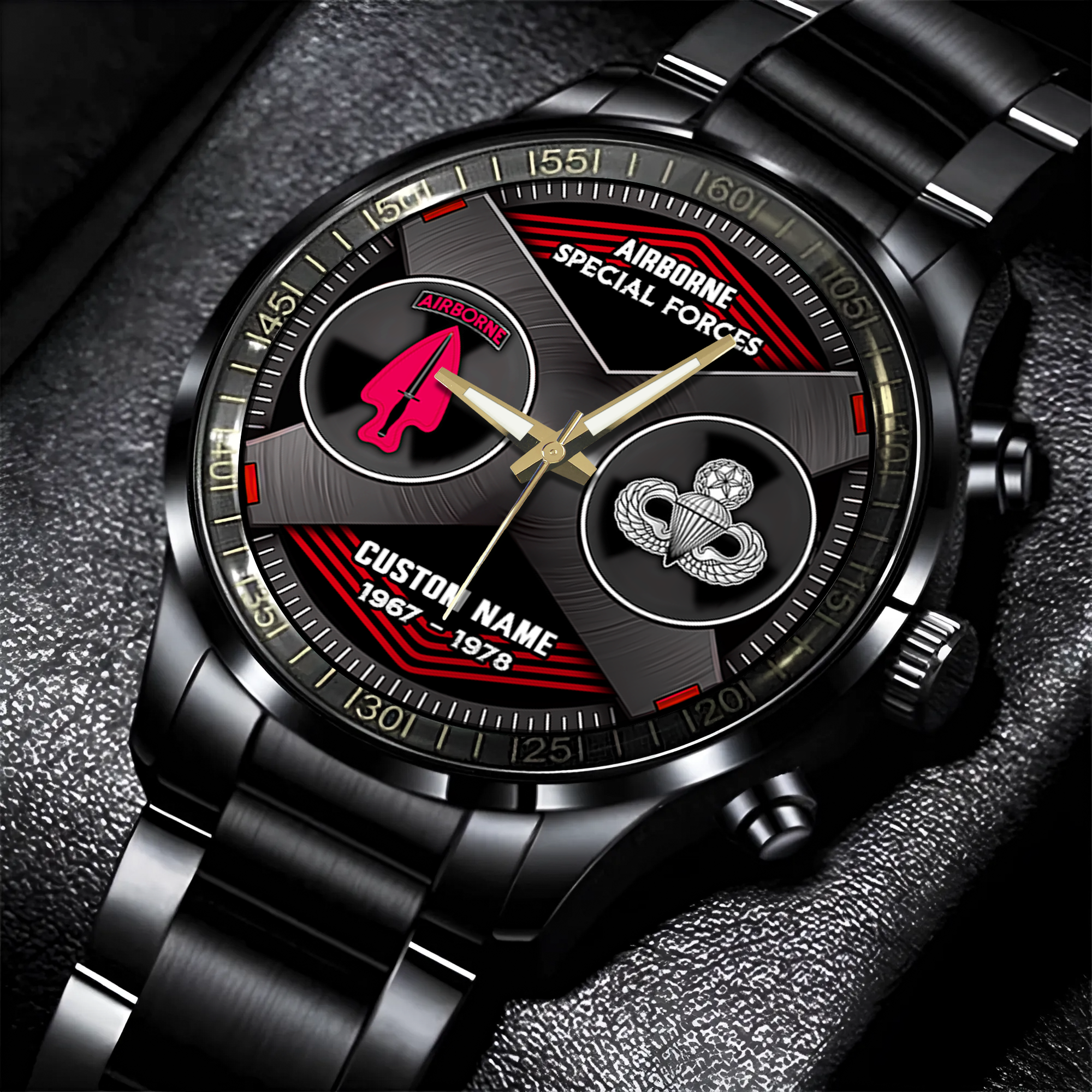 Personalizable Airborne Special Forces Stainless Steel Watch