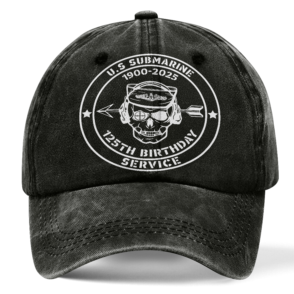 Navy Submarine 125th Birthday Washed Cap