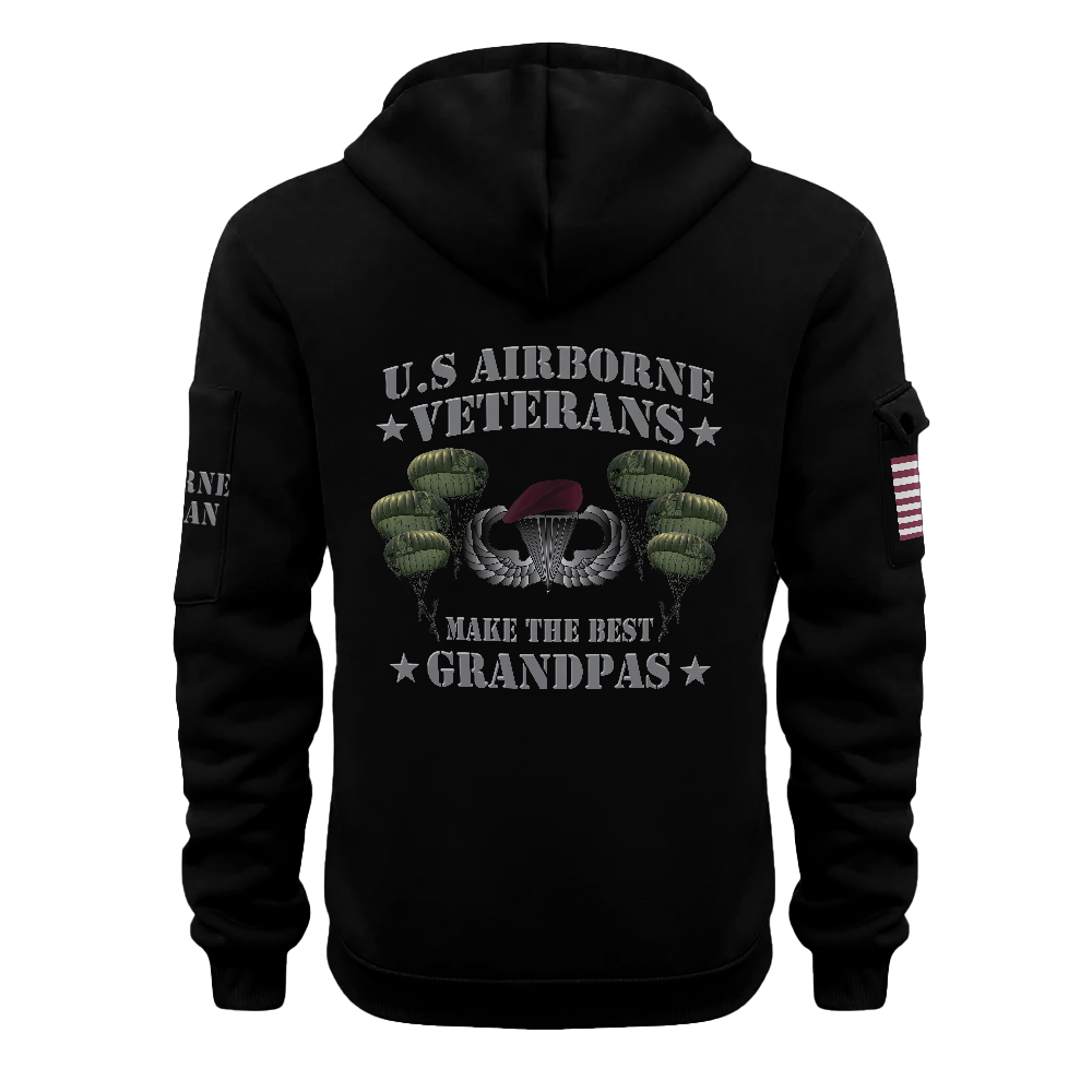 Airborne Veterans Make The Best Grandpas Quarter Zip Hoodie