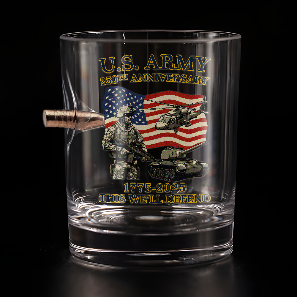 Army 250th Anniversary Bullet Whiskey Glass
