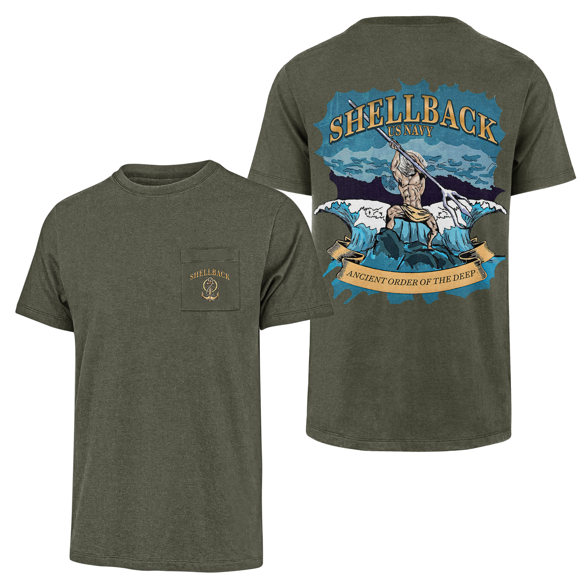 Shellback Ancient Order Of The Deep Double Sided Pocket T-shirt