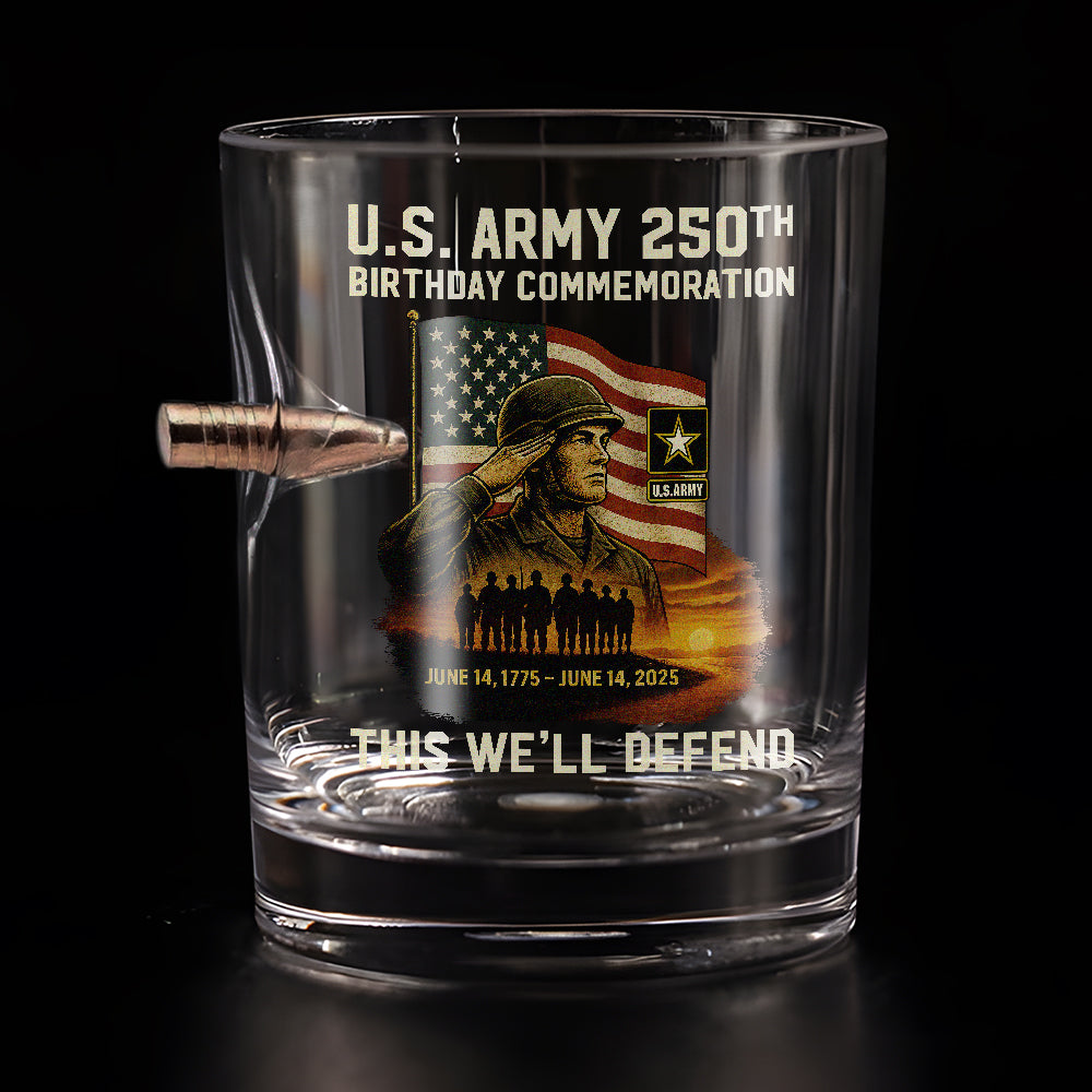 Army 250th Anniversary Bullet Whiskey Glass