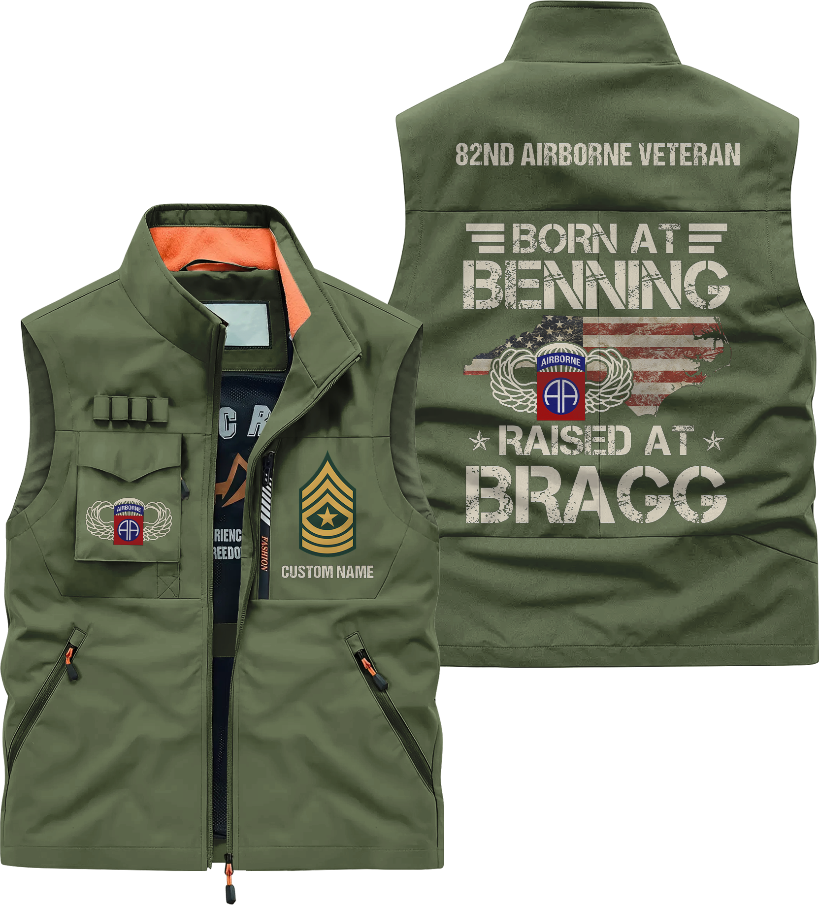 Personalizable 82nd Airborne Born At Benning Pocket Vest