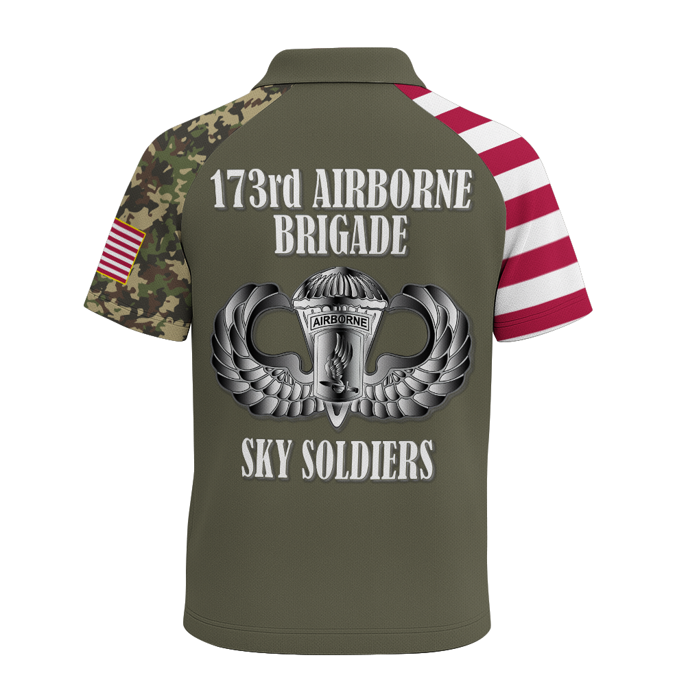 173rd Airborne Brigade Raglan Zip Polo Shirt