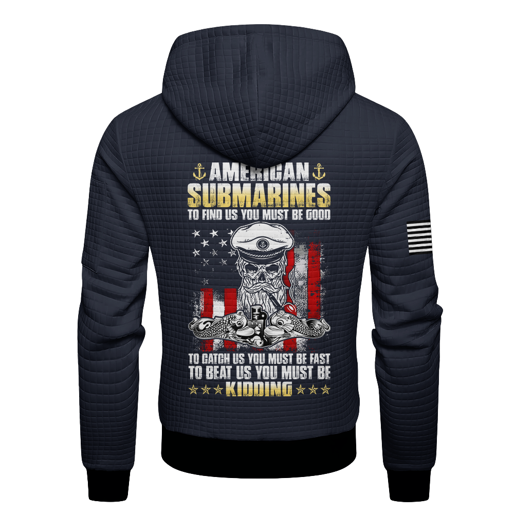 Personalizable Navy Submariner To Find Us You Must Be Good Waffle Hooded Jacket