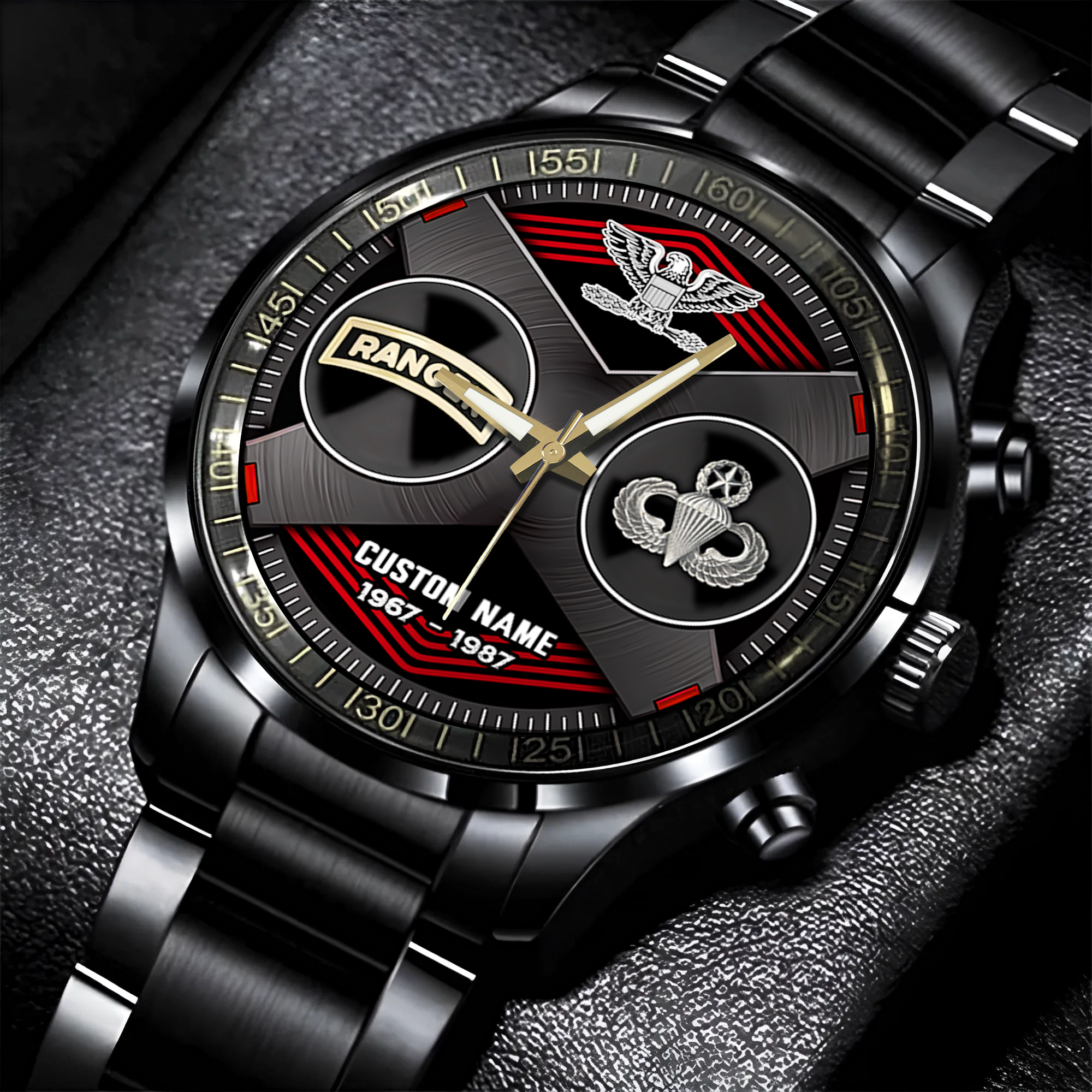 Personalizable Airborne Ranger Stainless Steel Watch