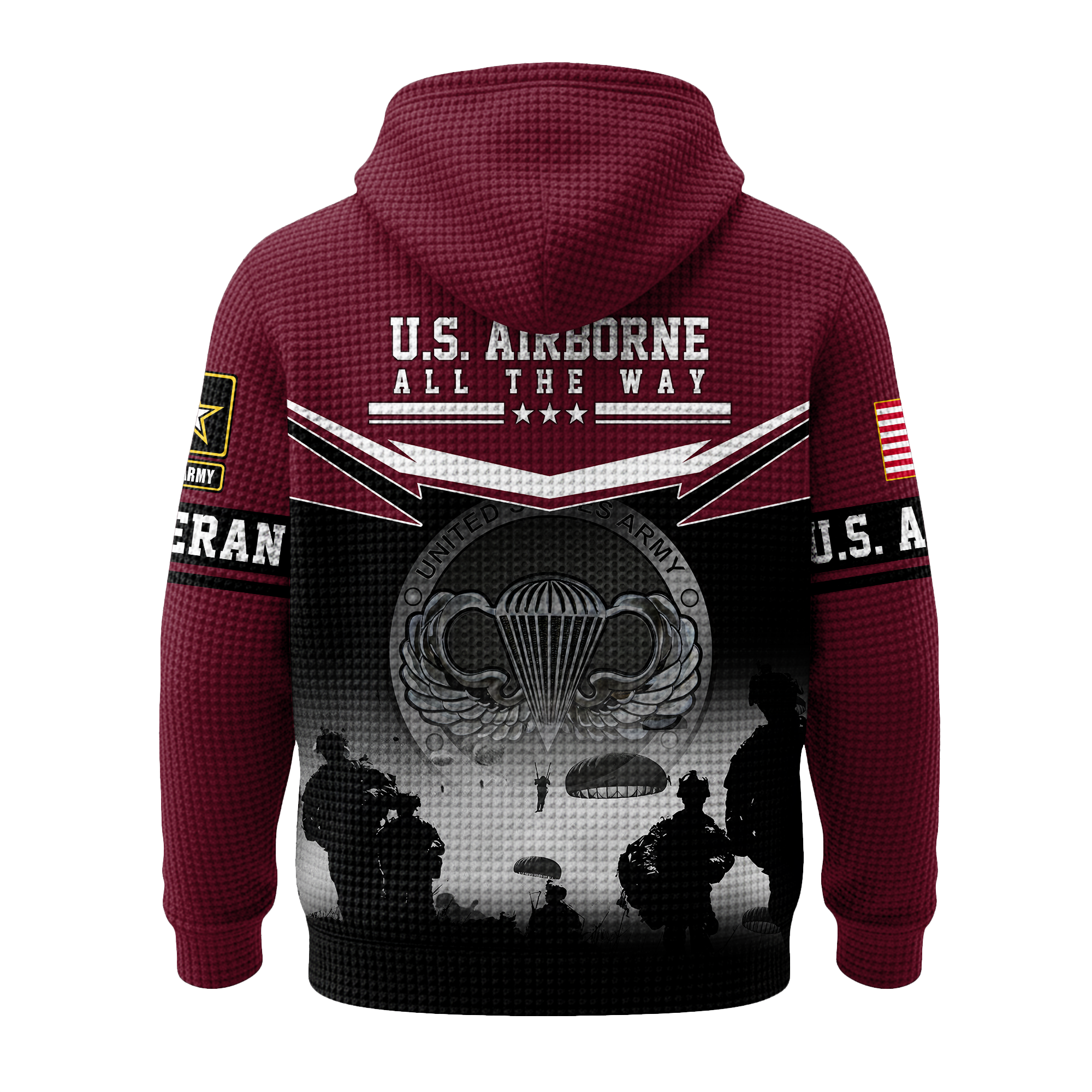 Airborne All The Way Quarter Zip Waffle Hoodie