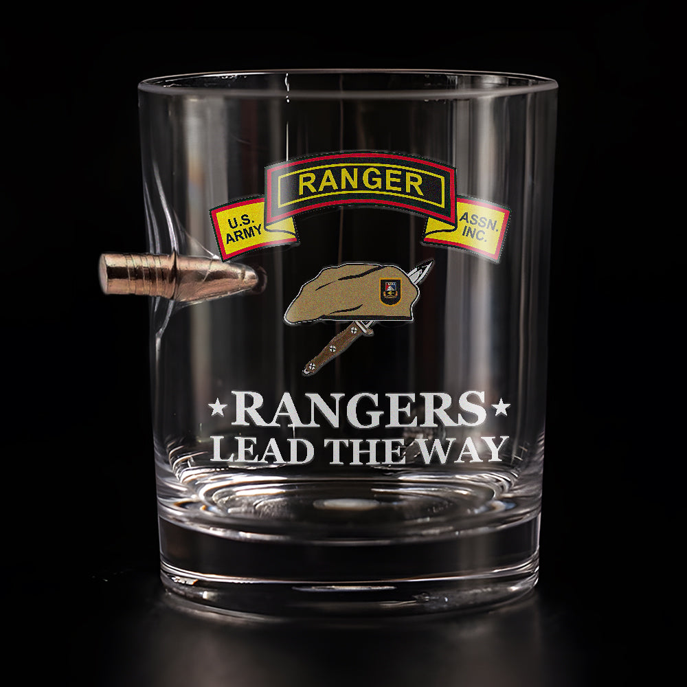 Rangers Lead The Way Bullet Whiskey Glass