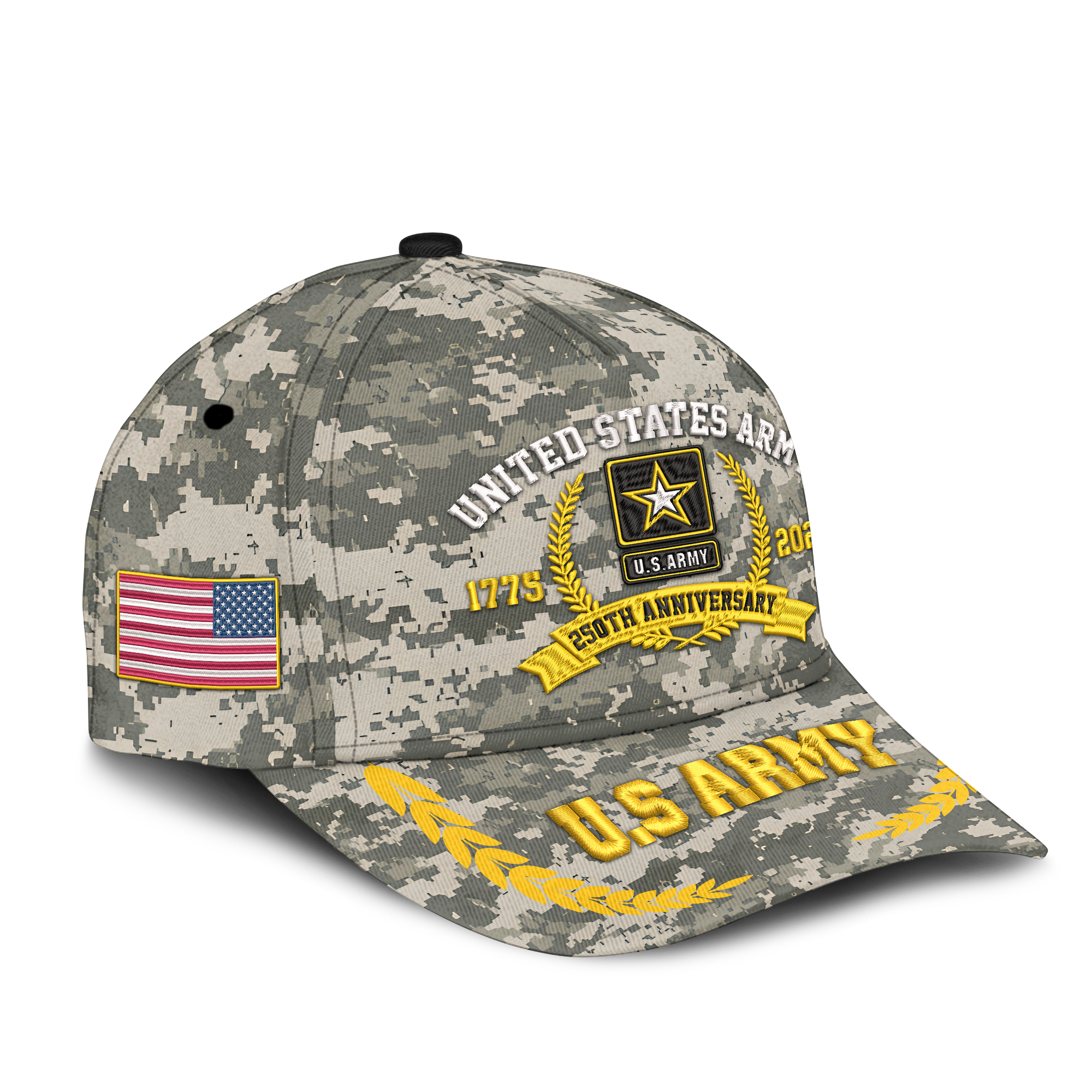 Army 250th Anniversary Embroidered & Printed Cap