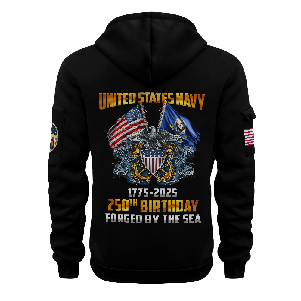 Personalizable Navy 250th Anniversary Quarter Zip Hoodie