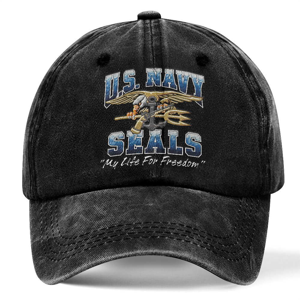 Personalizable Navy Seals Washed Cap