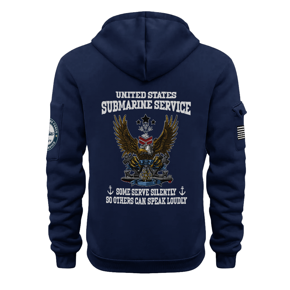 Personalizable Navy Submarines Silent Service Quarter Zip Hoodie