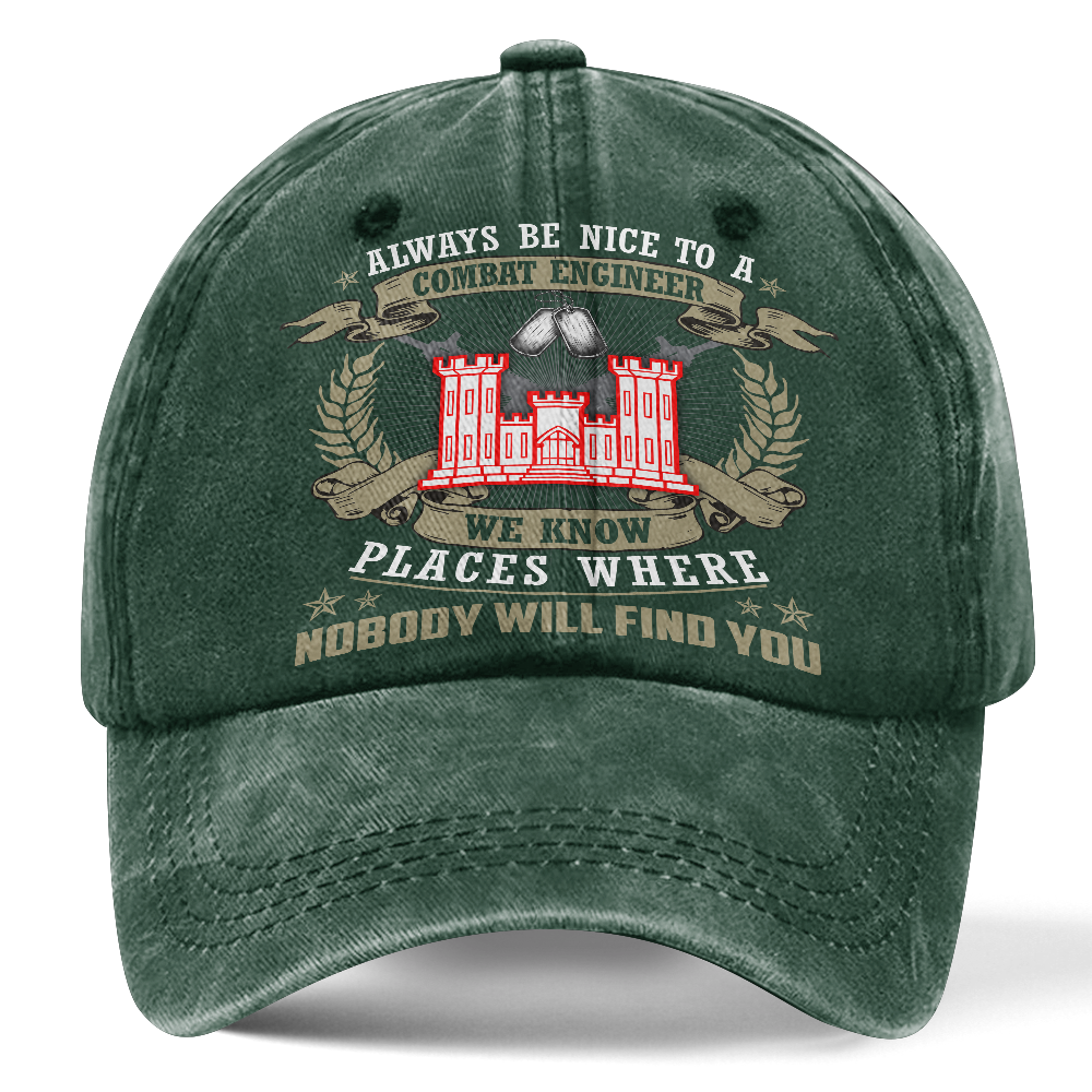 Personalizable Combat Engineer Washed Cap
