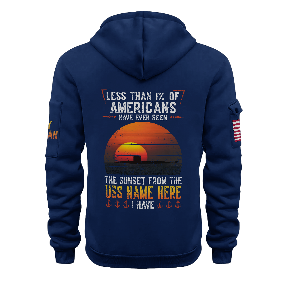Less Than 1% Sunset Attack Submarine Personalizable Quarter Zip Hoodie