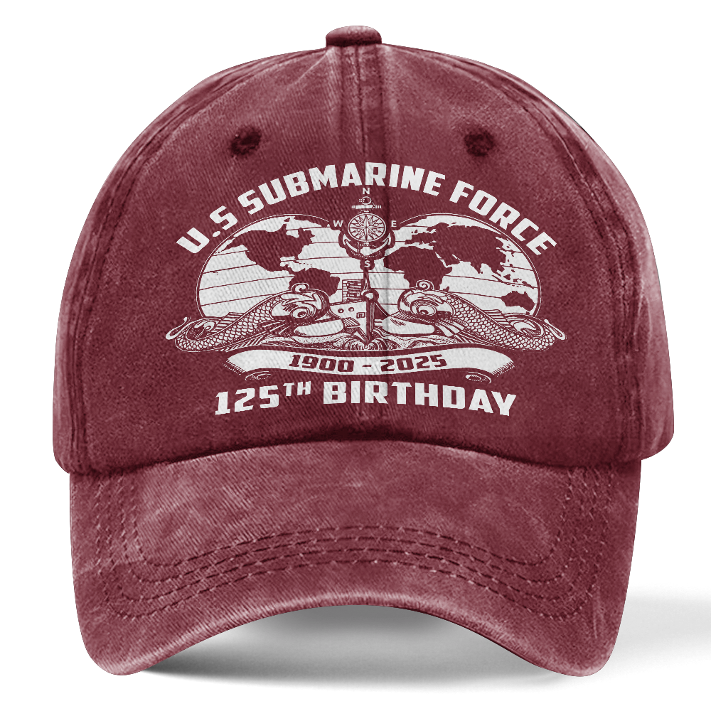 Navy Submarine 125th Birthday Washed Cap