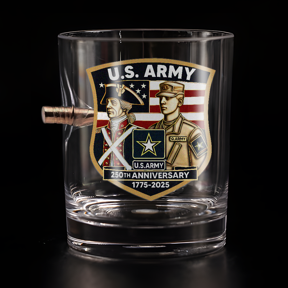 Army 250th Anniversary Bullet Whiskey Glass