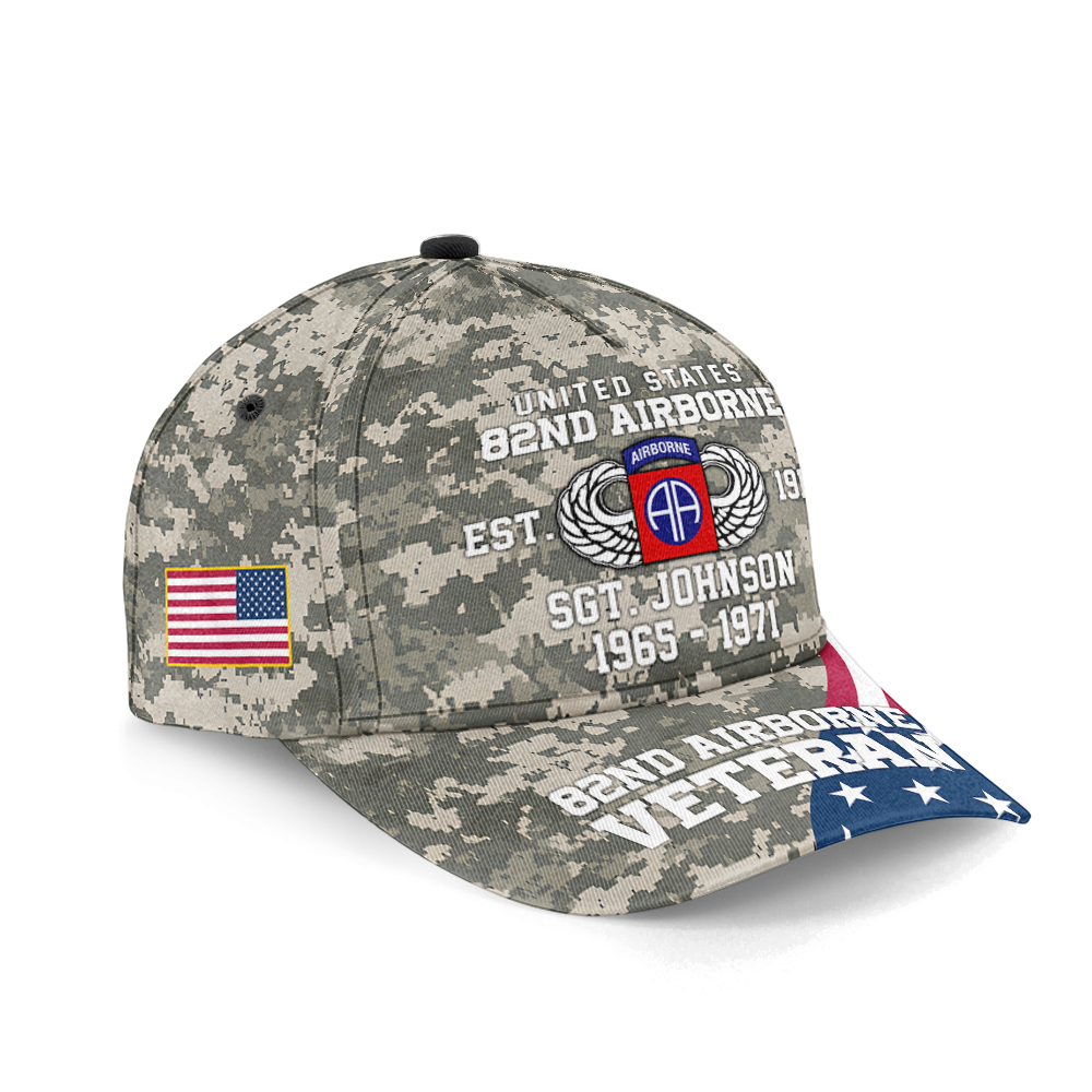 Personalized 82nd Airborne Veteran Classic Cap