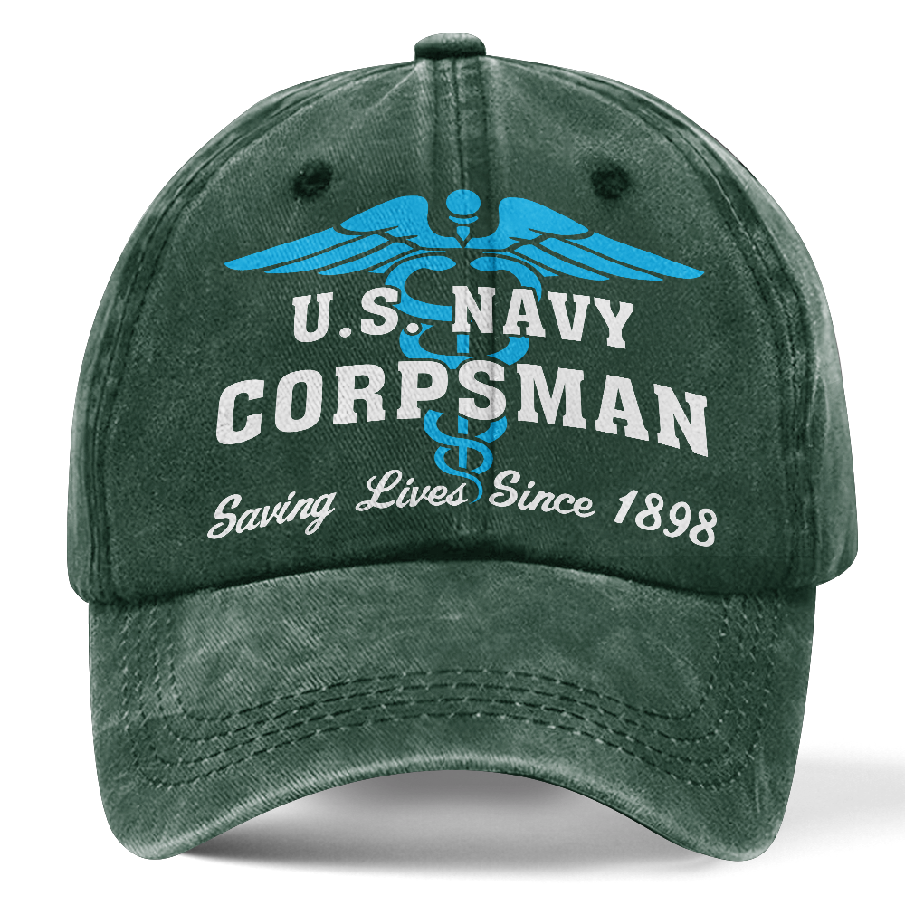 Personalizable Navy Corpsman Washed Cap