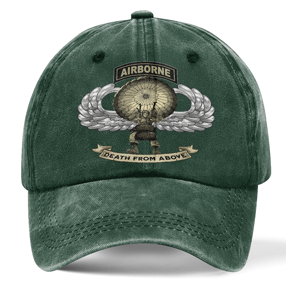 Personalizable Airborne Death From Above Washed Cap