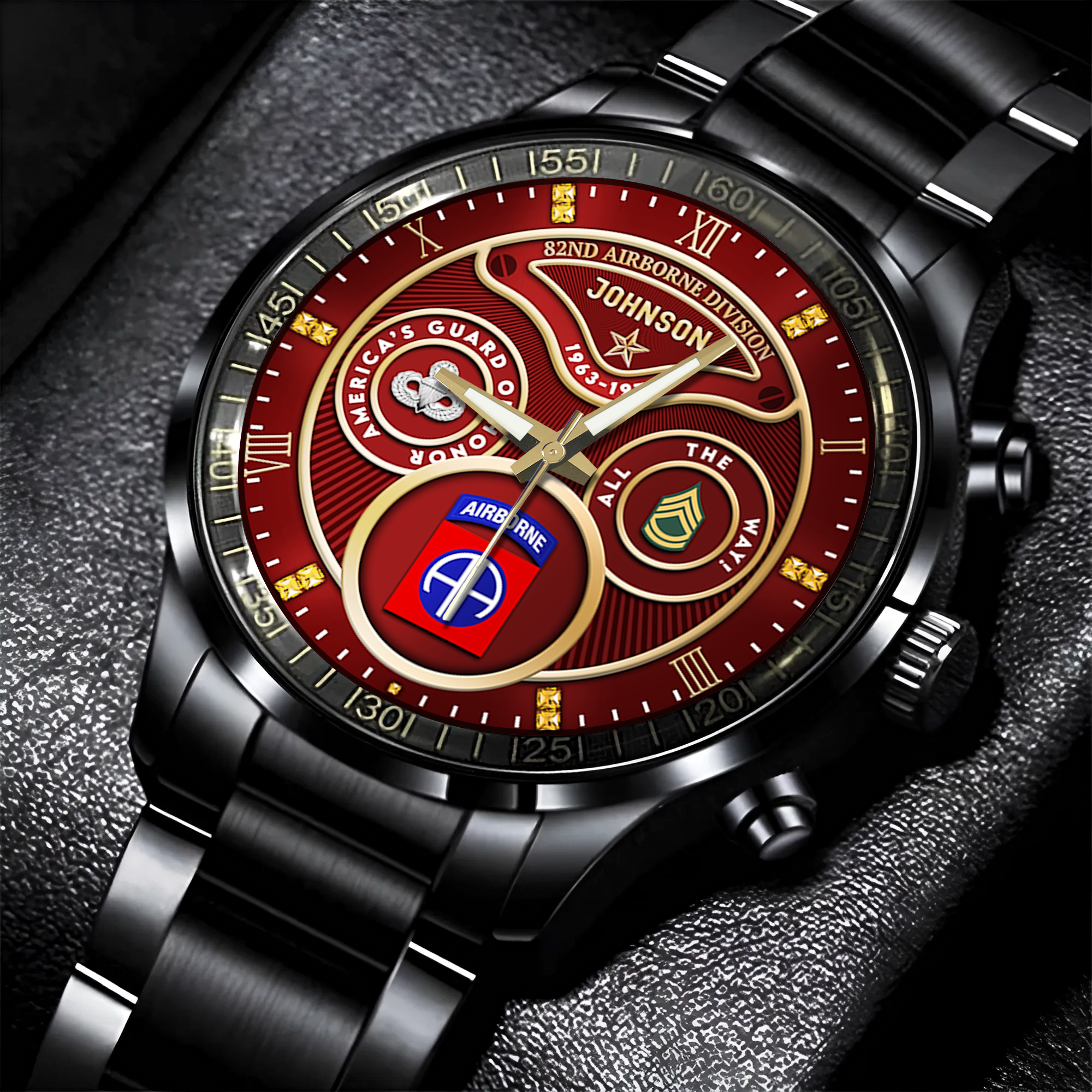 Personalizable 82 Airborne Division Stainless Steel Watch