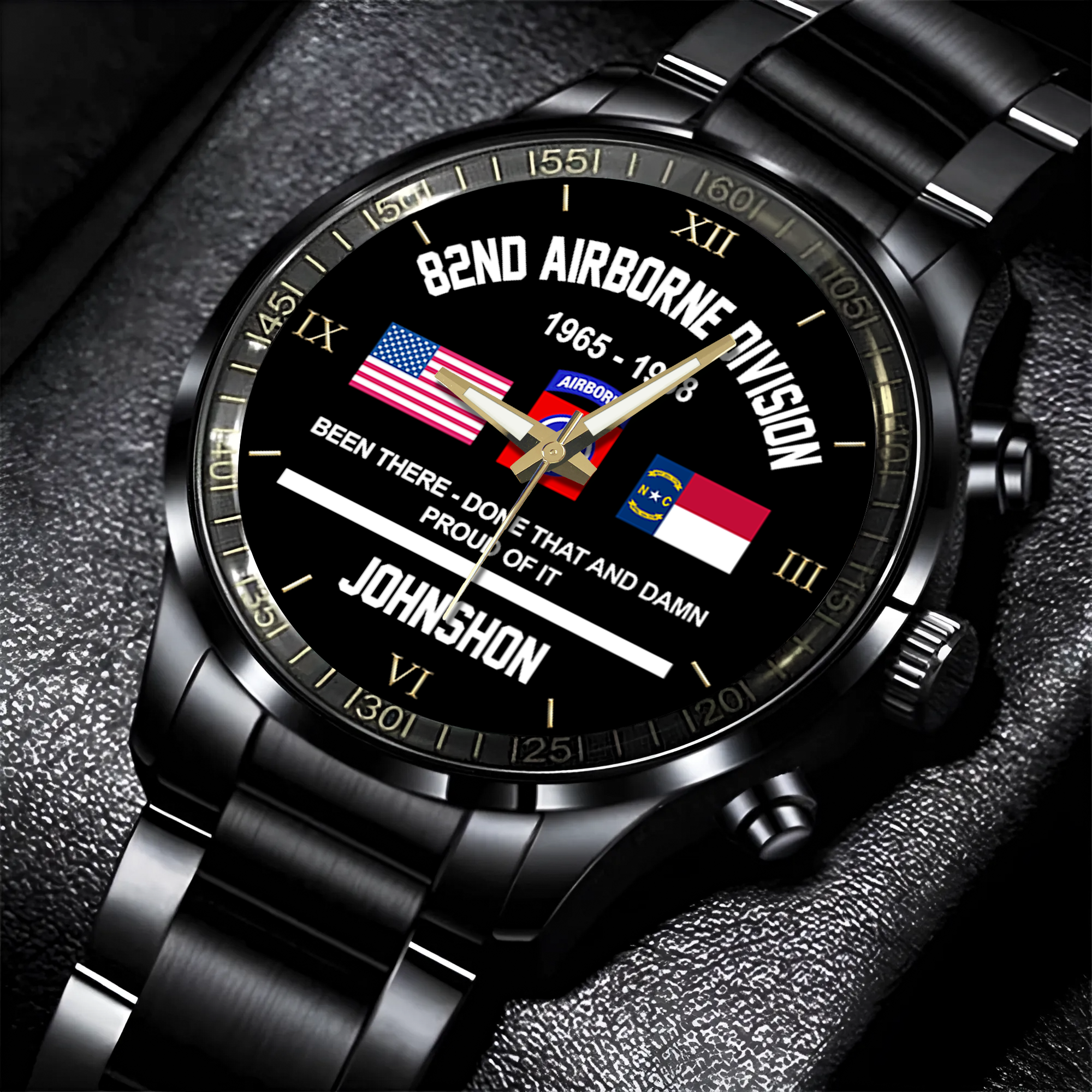 Personalizable 82nd Airborne Division Stainless Steel Watch