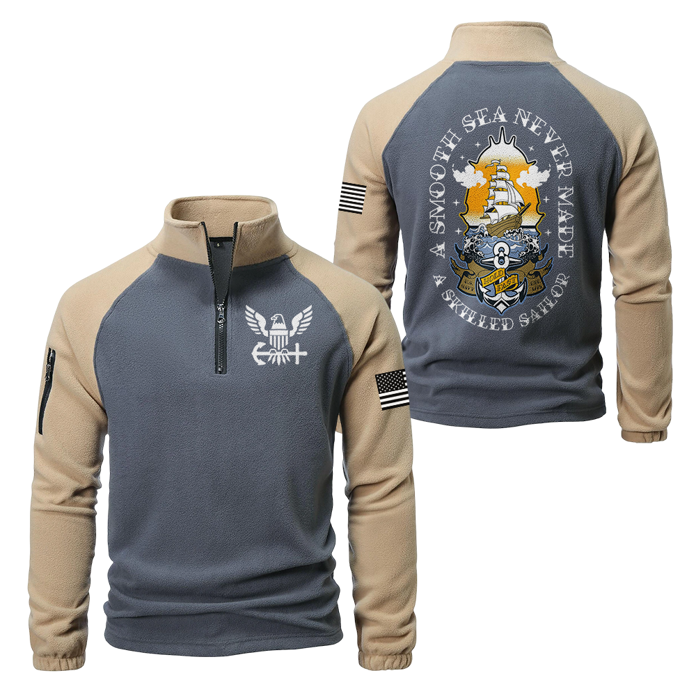 A Smooth Sea Never Made A Skilled Sailor Half-Zip Raglan Sweatshirt