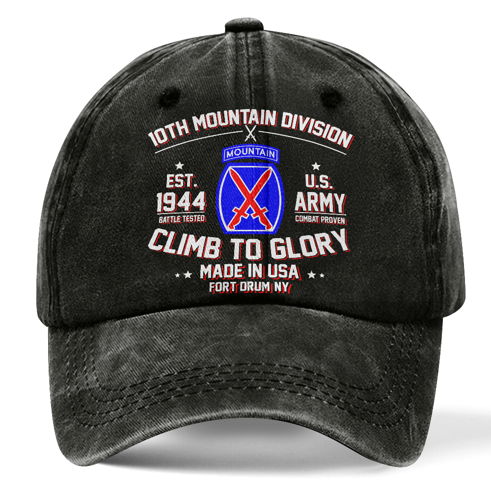 Personalizable Army 10th Mountain Division Washed Cap