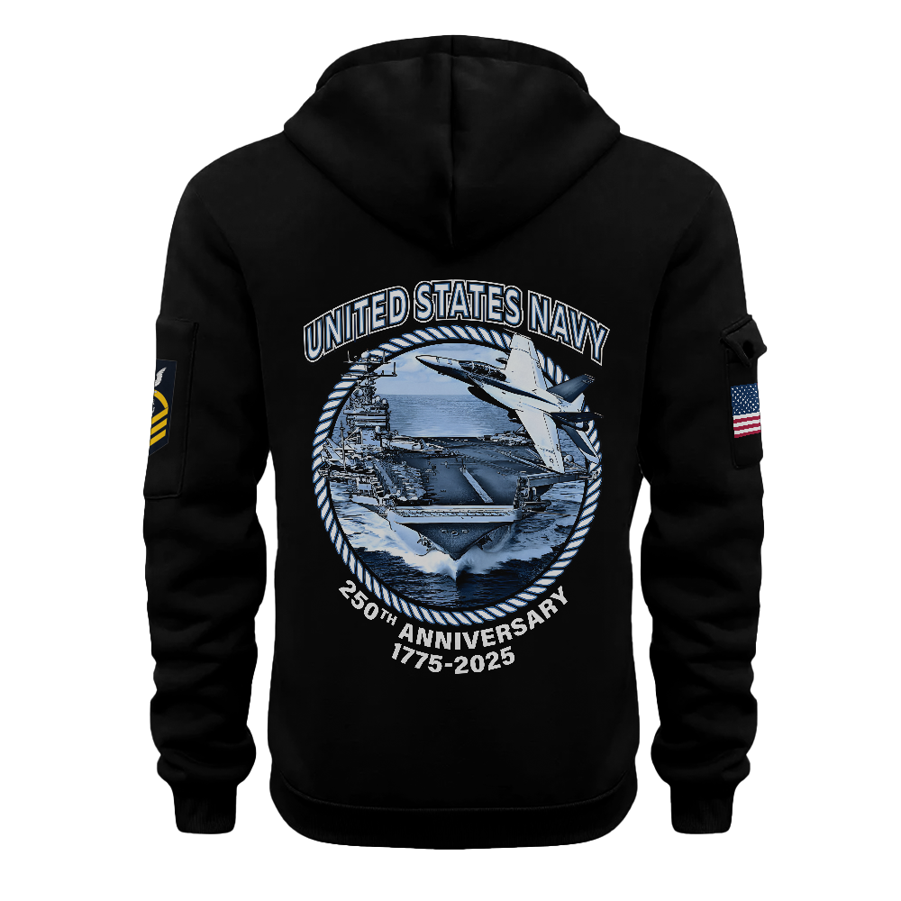 Personalizable Navy 250th Anniversary Quarter Zip Hoodie