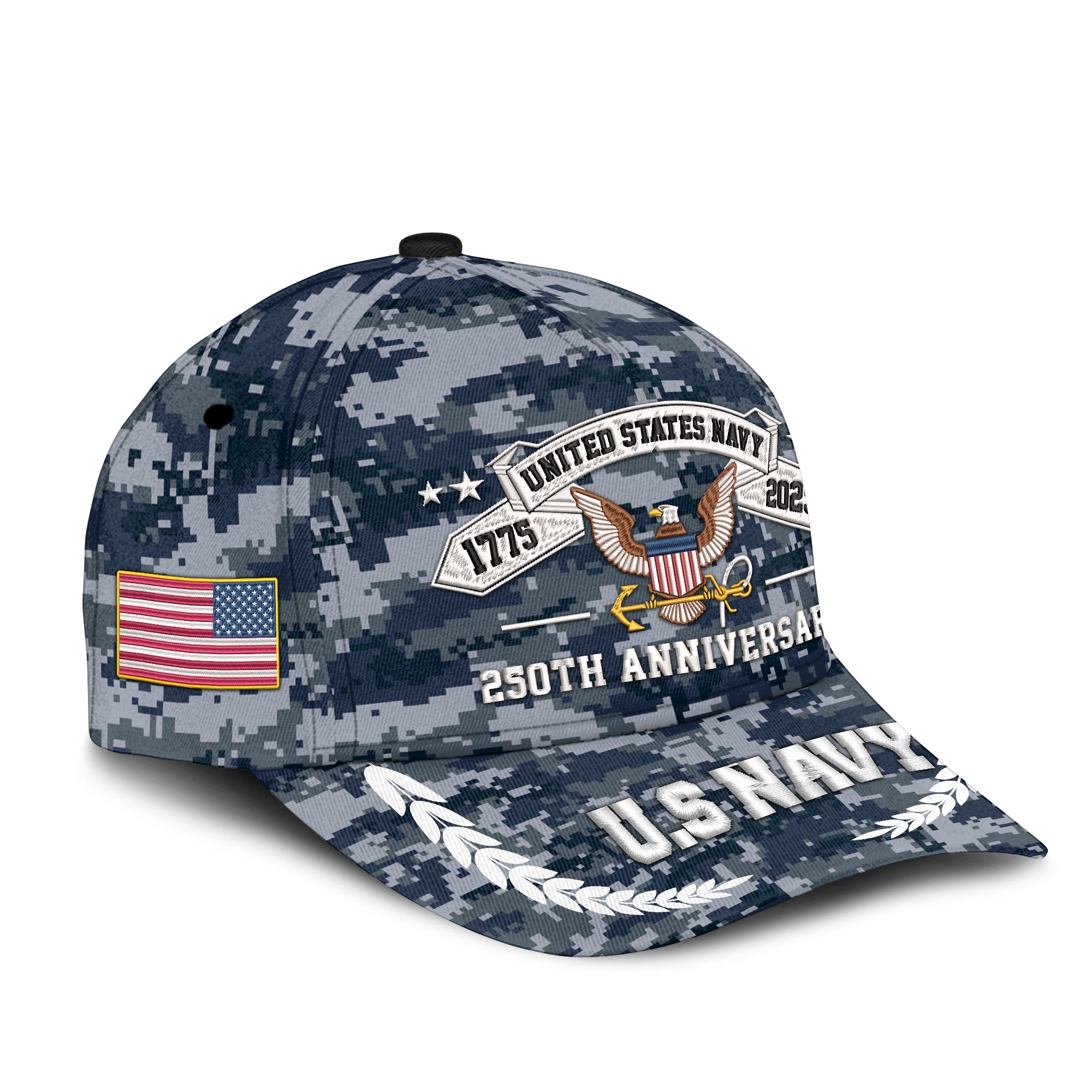Navy 250th Anniversary Embroidered & Printed Cap