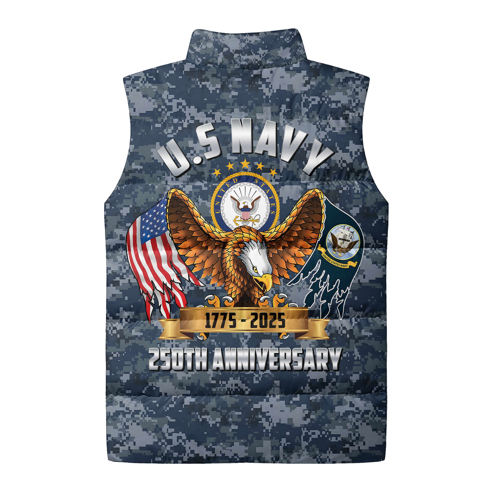 Navy 250th Anniversary Puffer Vest