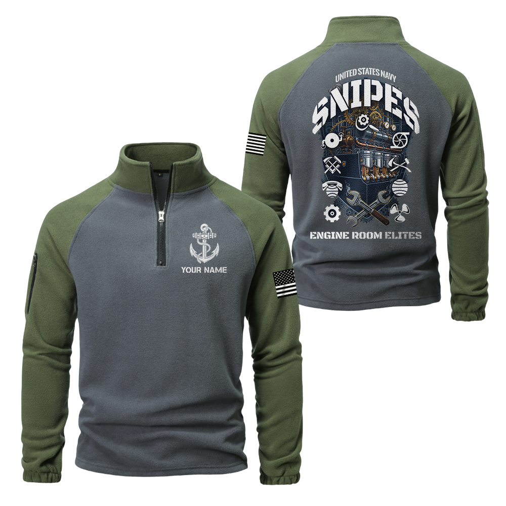 Personalizable Navy Snipes Half-Zip Raglan Sweatshirt