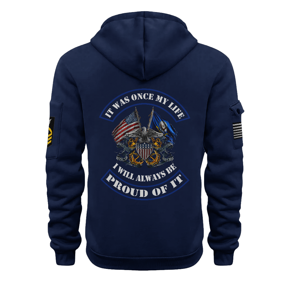 Personalizable Navy It Was Once My Life Quarter Zip Hoodie