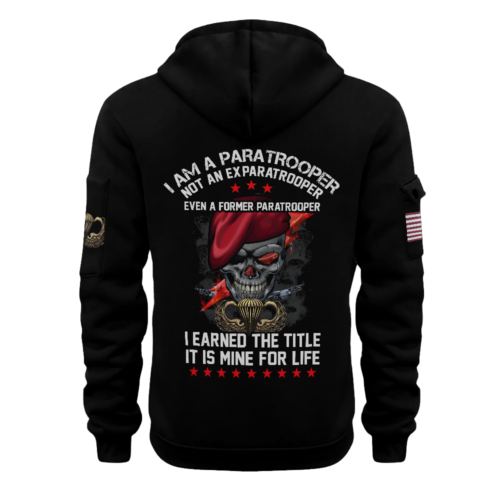 Personalizable Airborne I Am a Paratrooper Quarter Zip Hoodie