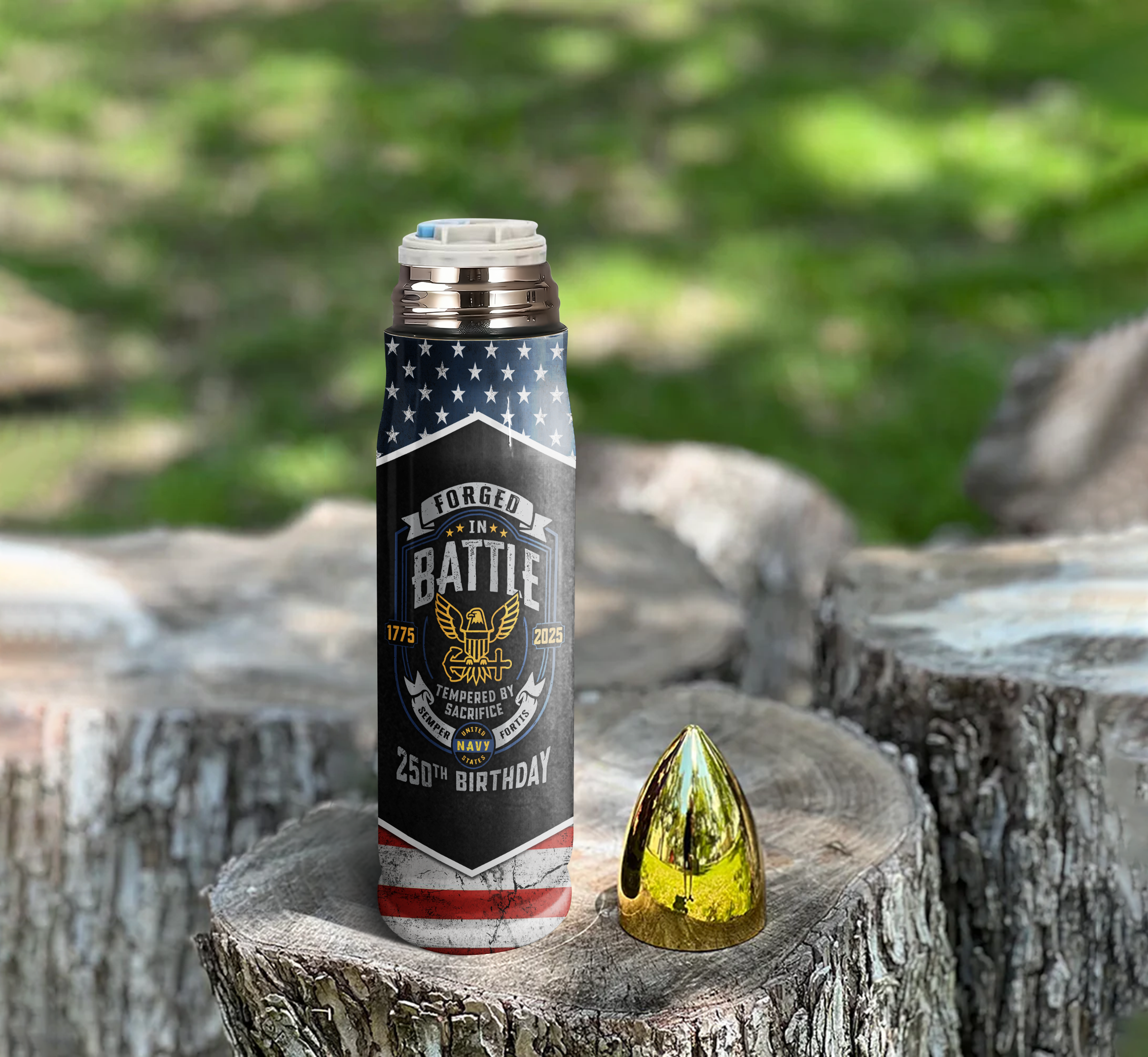 Navy 250th Anniversary Bullet Tumbler