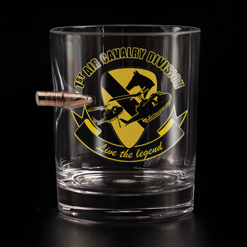 1st Air Cavalry Division Live The Legend Bullet Whiskey Glass