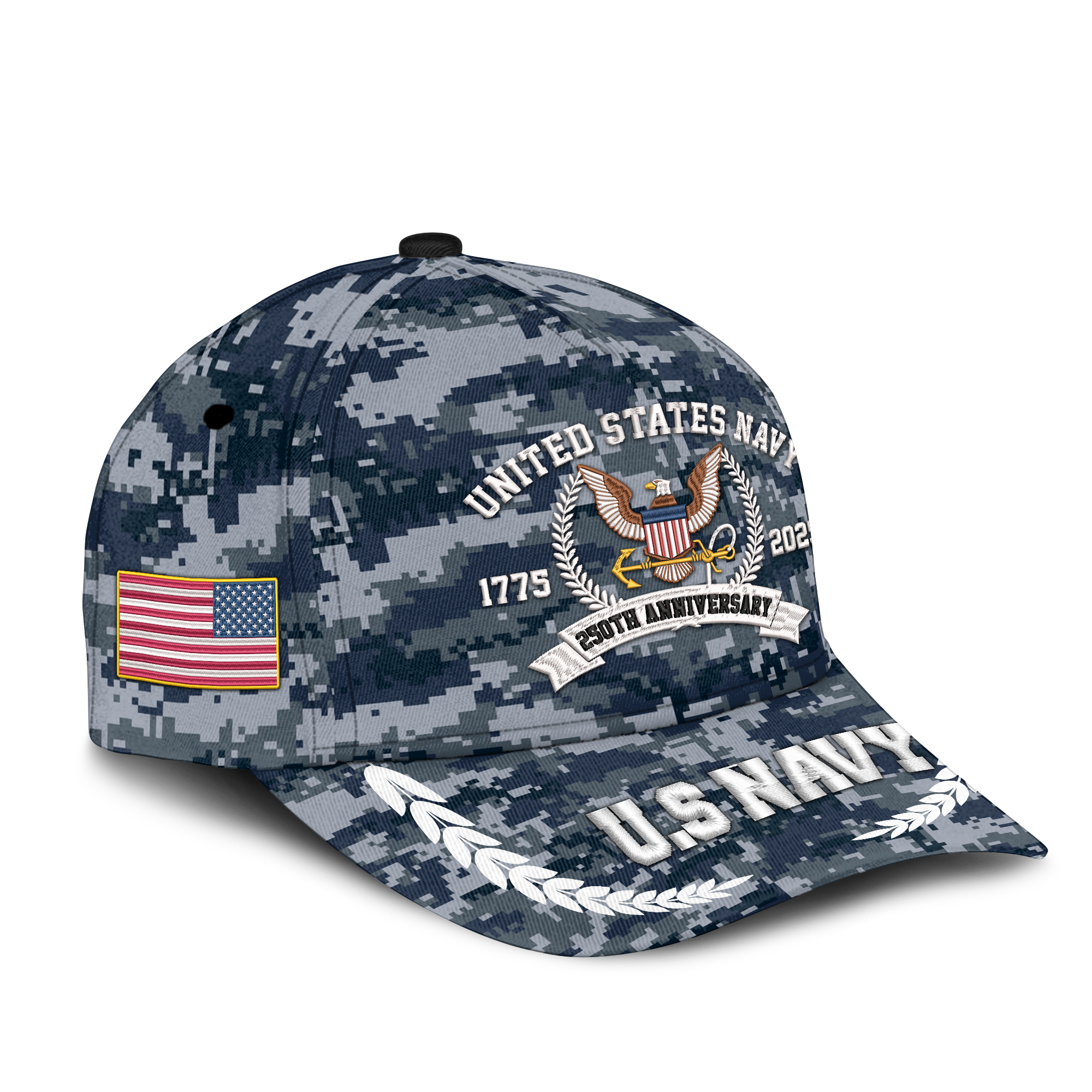 Navy 250th Anniversary Embroidered & Printed Cap