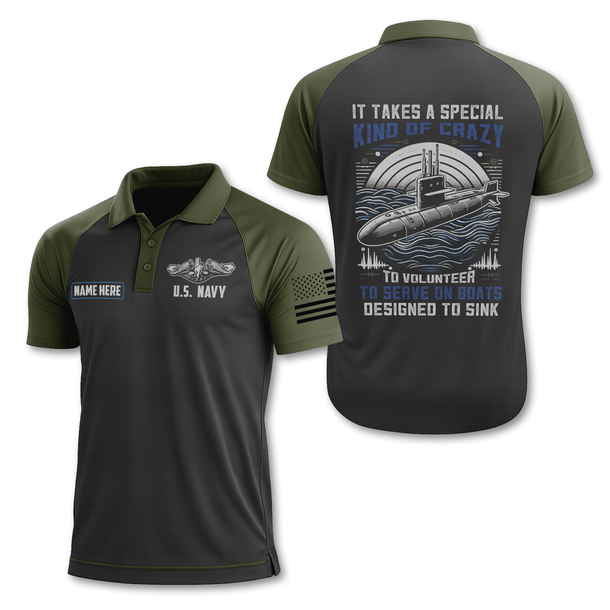 Navy Submarine Polo Shirt