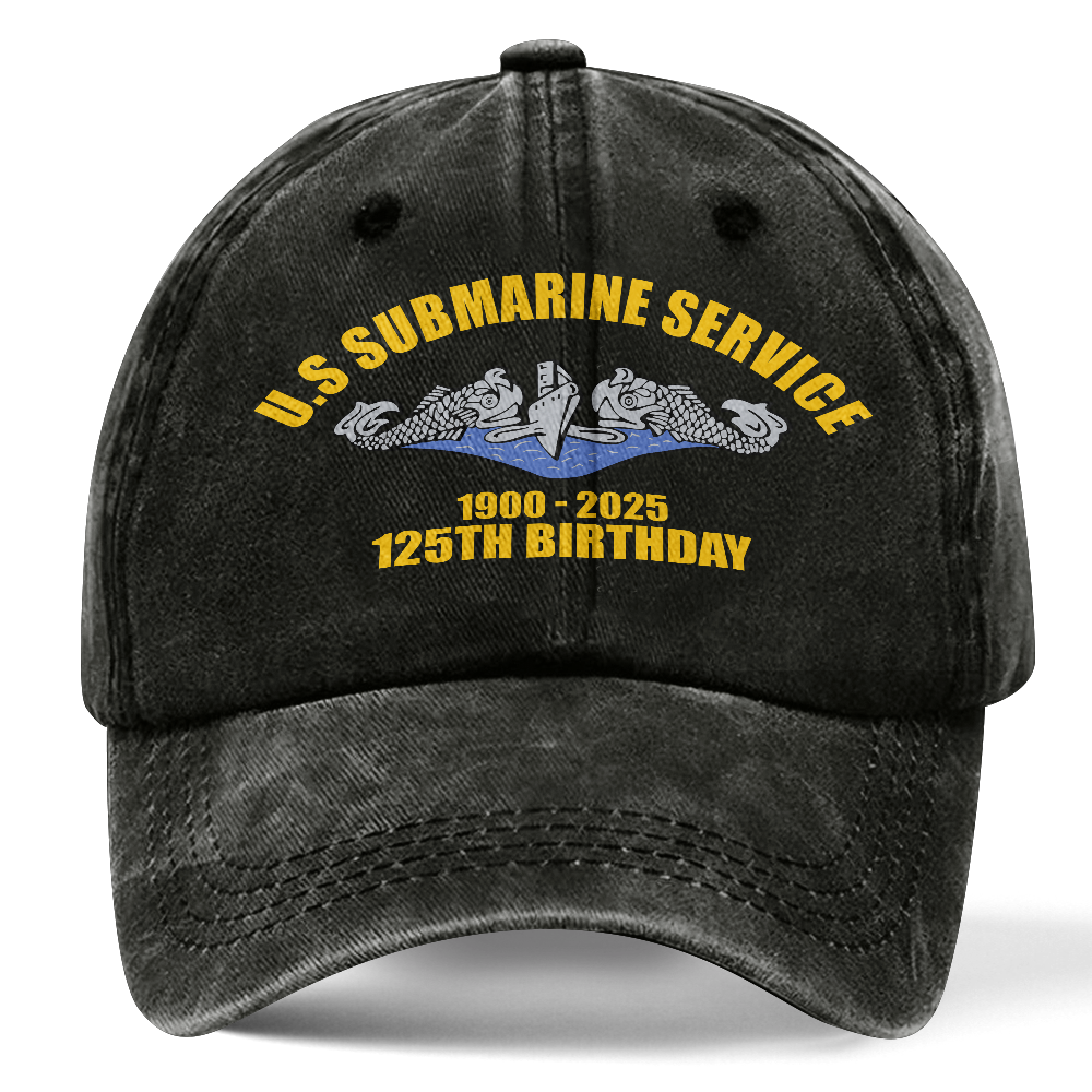 Navy Submarine 125th Birthday Washed Cap