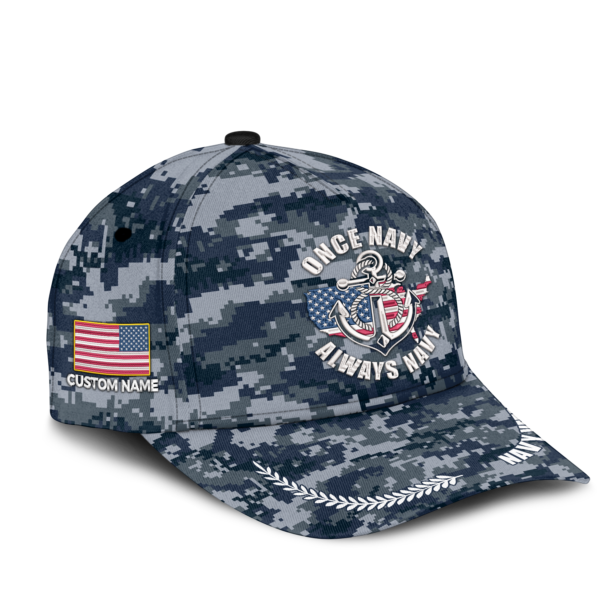 Once Navy Always Navy Embroidered & Printed Cap