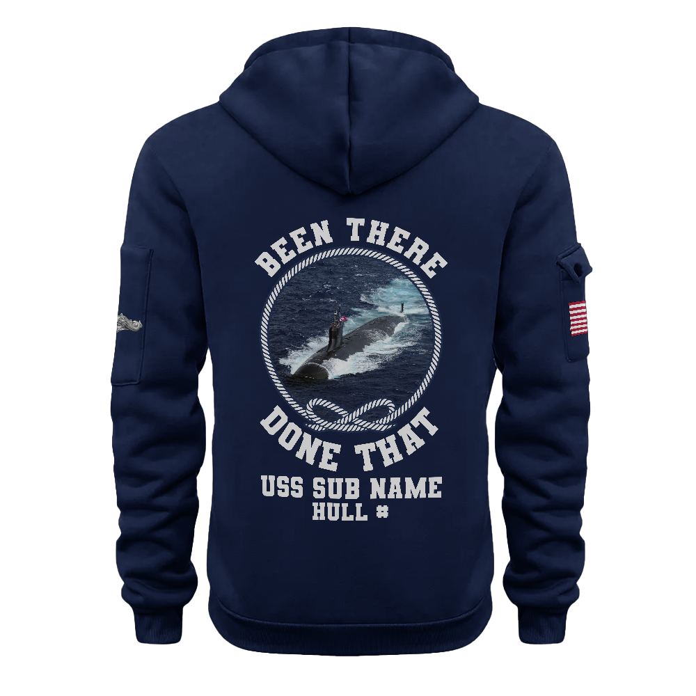 Personalizable Navy Submarine Quarter Zip Hoodie