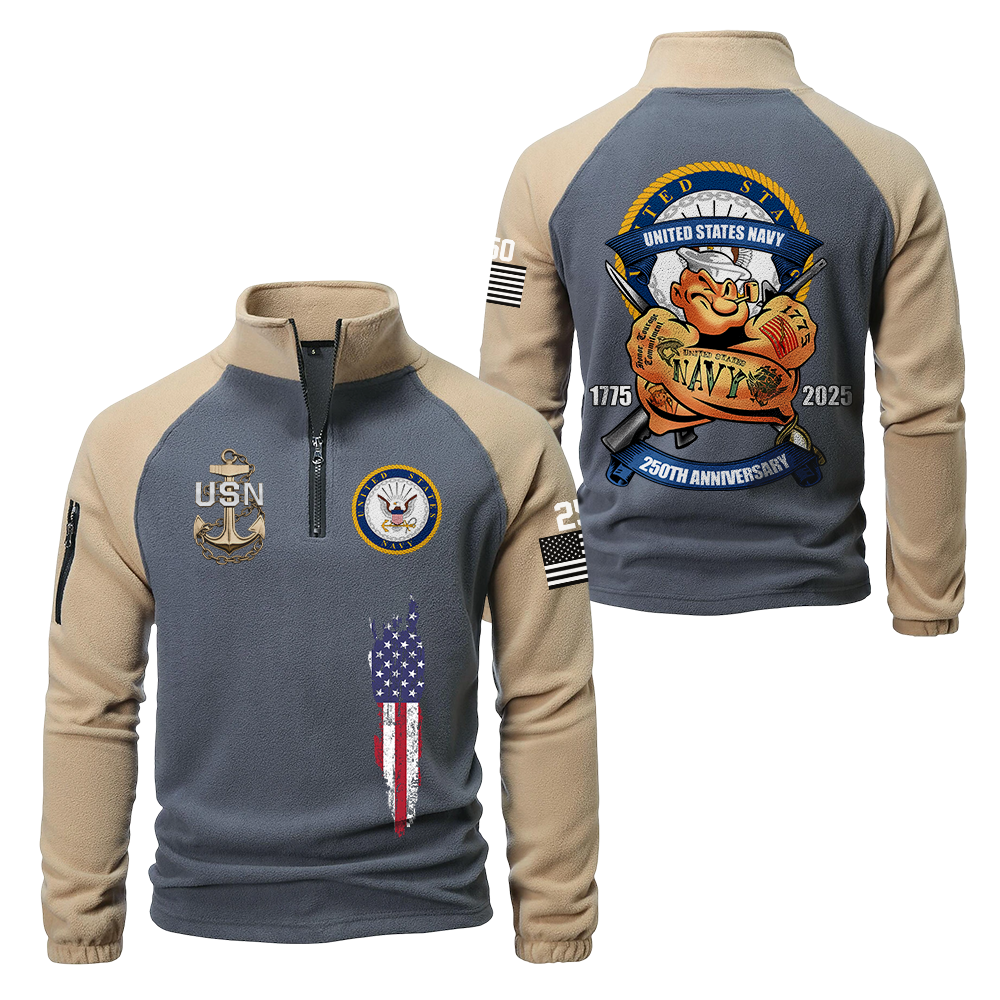 Navy 250th Anniversary Half-Zip Raglan Sweatshirt