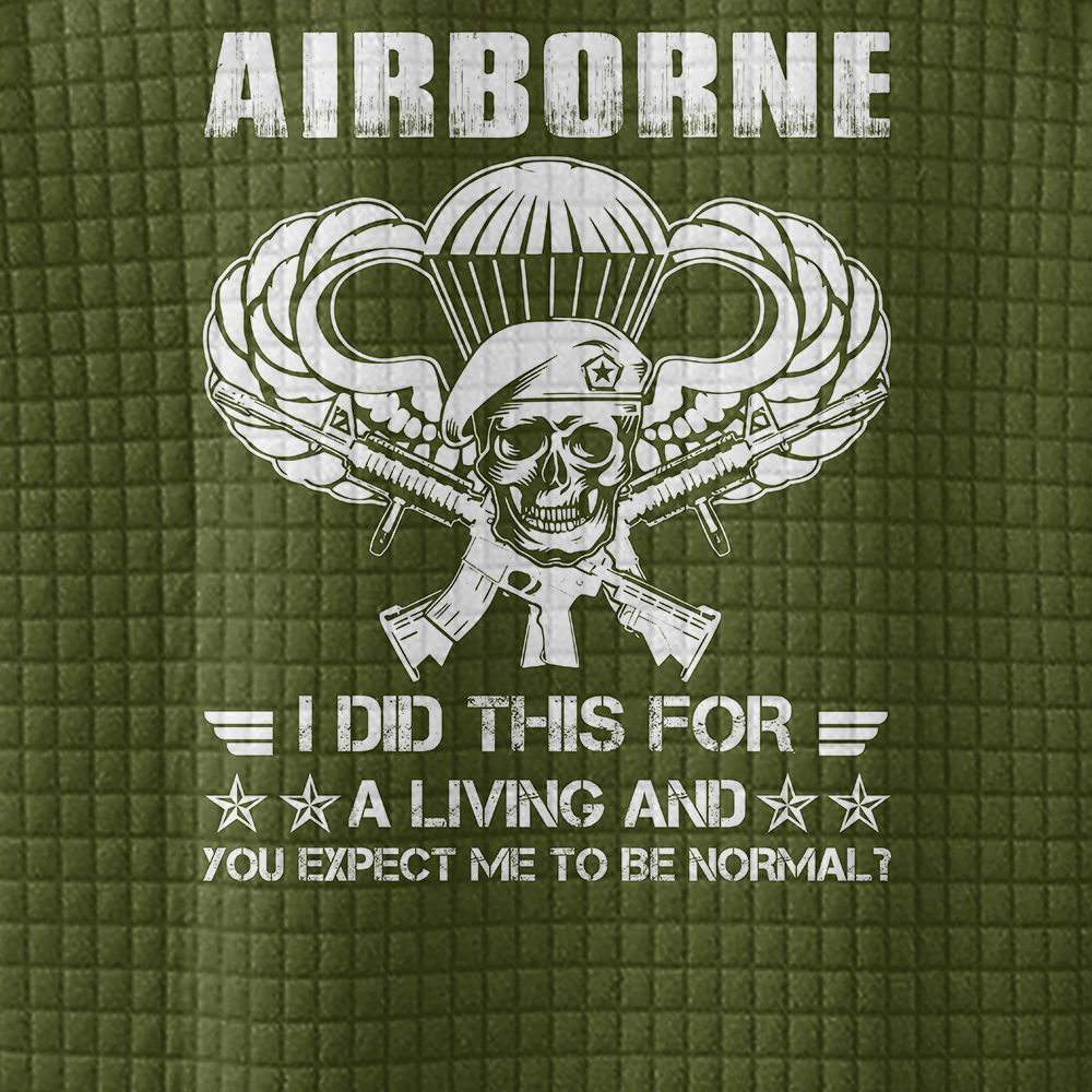 Airborne I Did This For A Living Waffle Stand Collar Sweatshirt