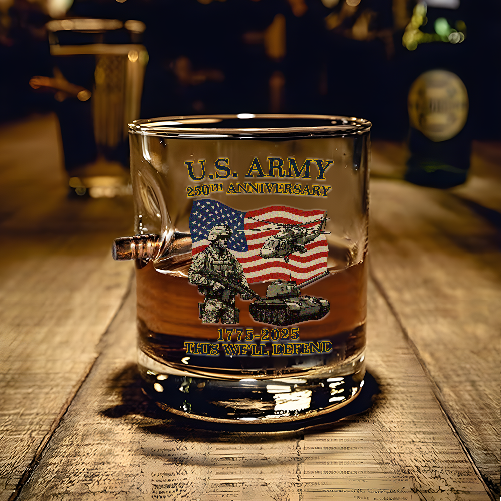 Army 250th Anniversary Bullet Whiskey Glass