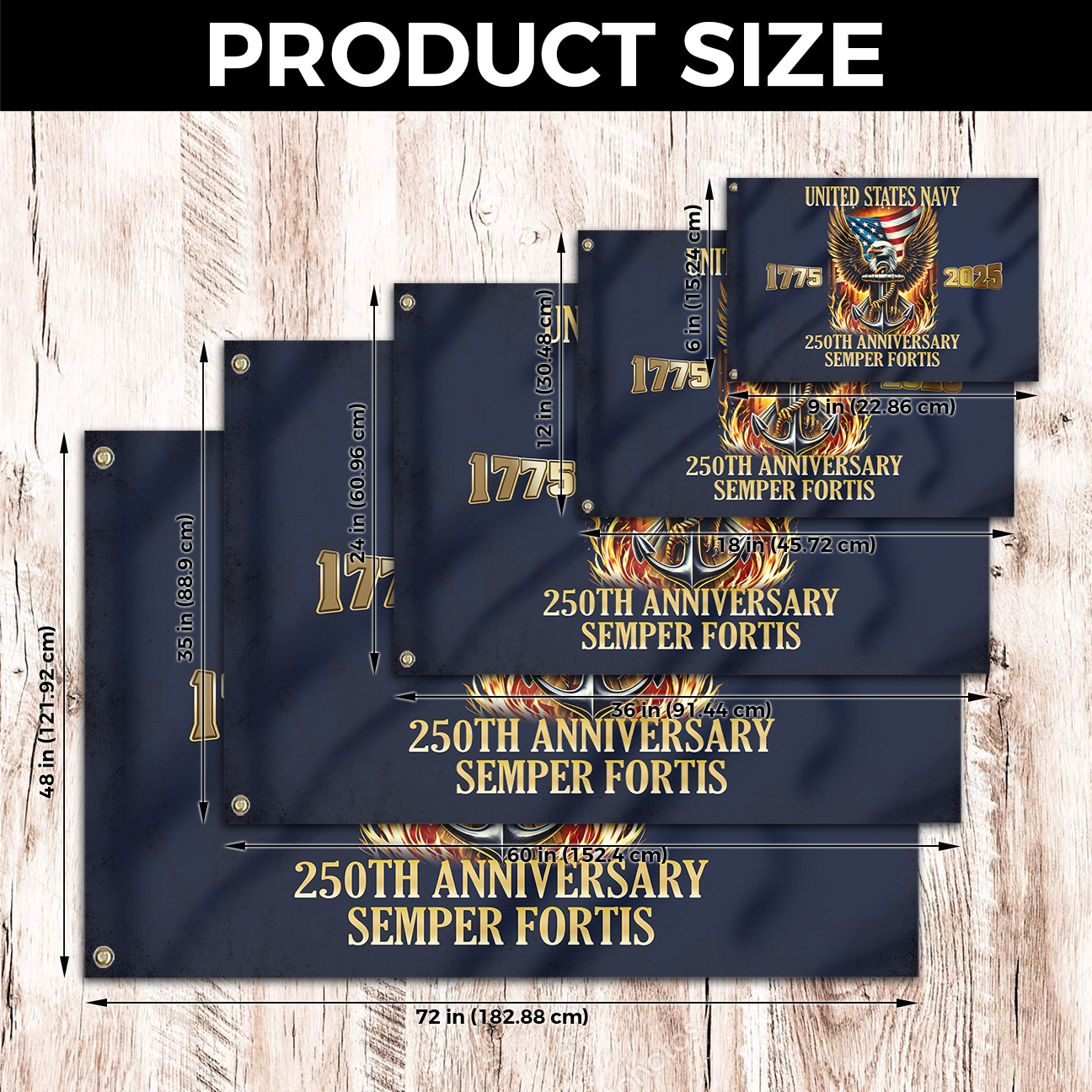 Navy 250th Anniversary House Flag