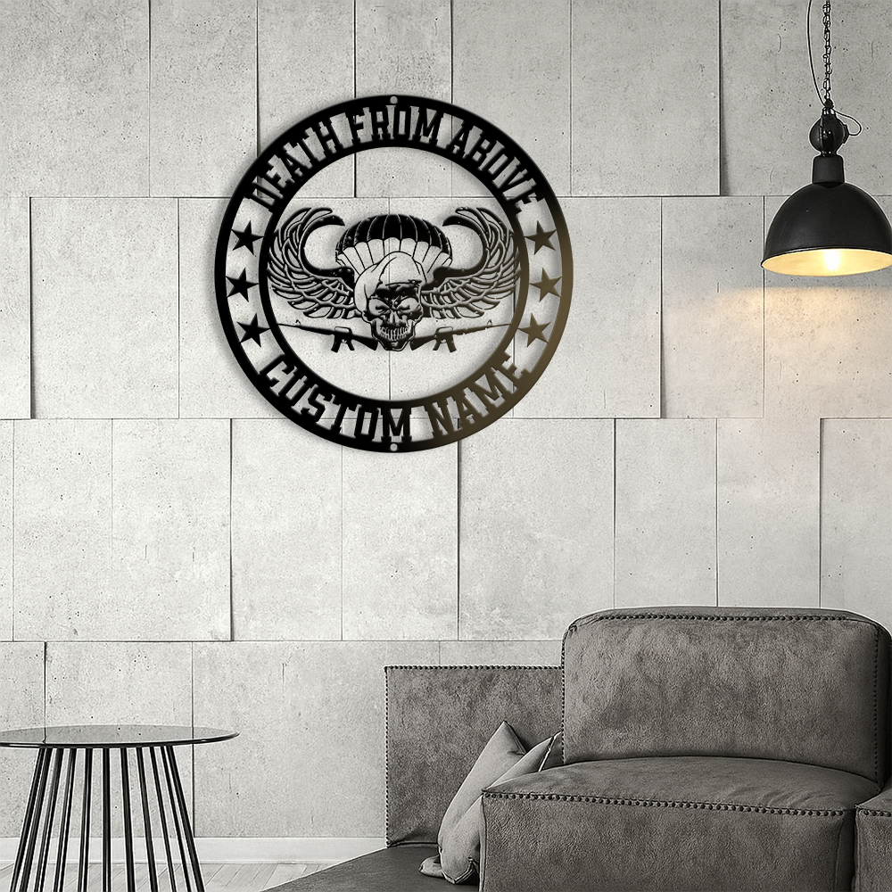 Personalized Airborne Death From Above Metal Sign Wall Art