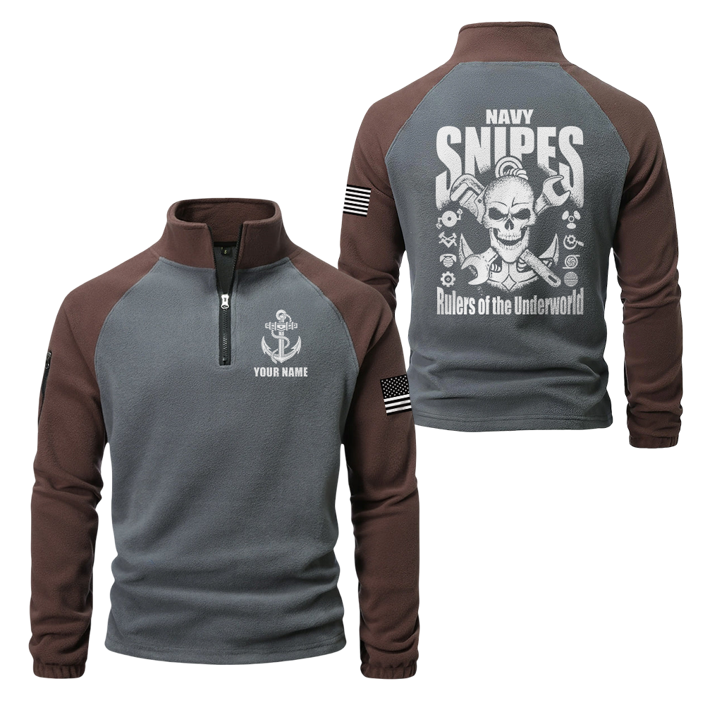 Personalizable Navy Snipes Half-Zip Raglan Sweatshirt