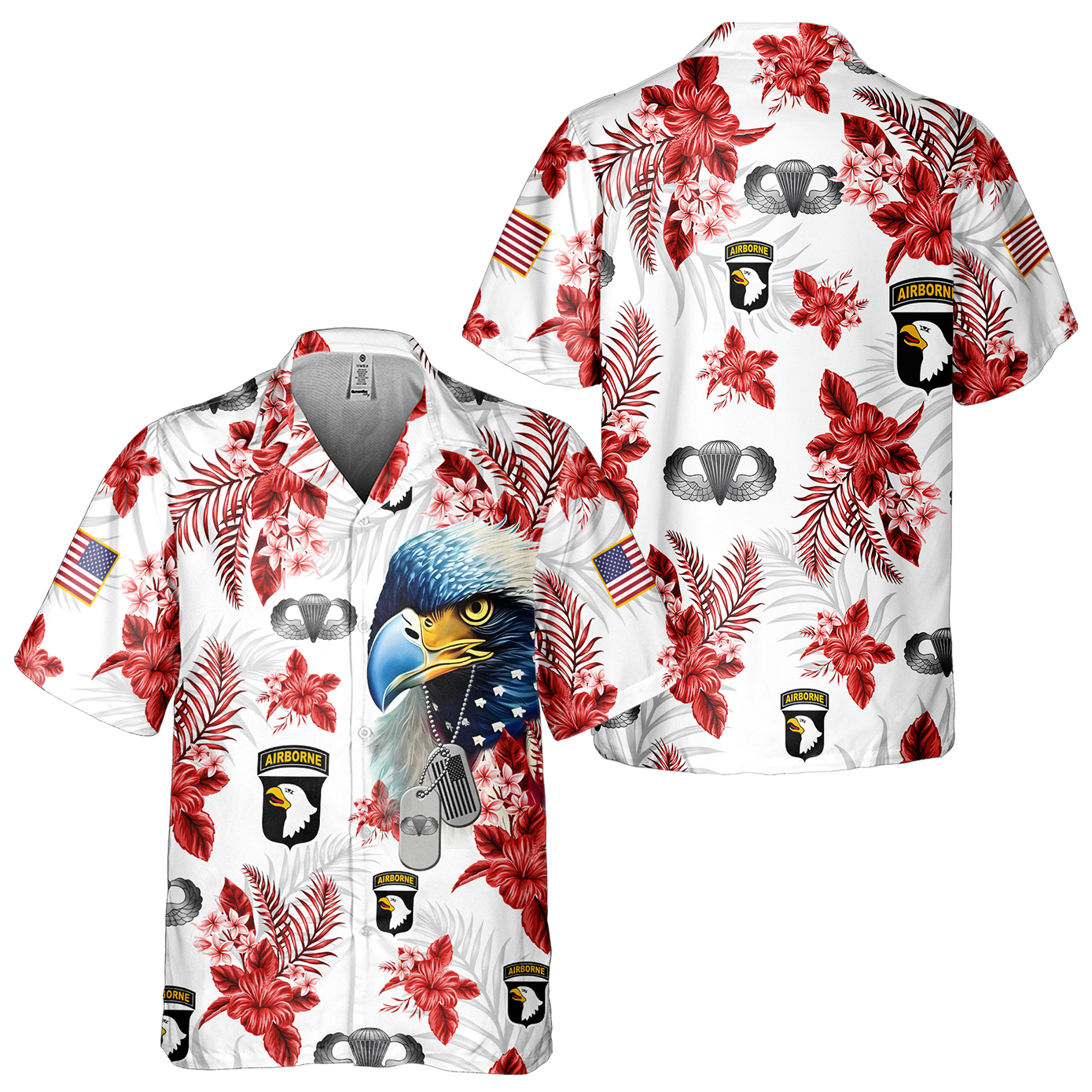 Airborne Tropical Flower Cuban Shirt