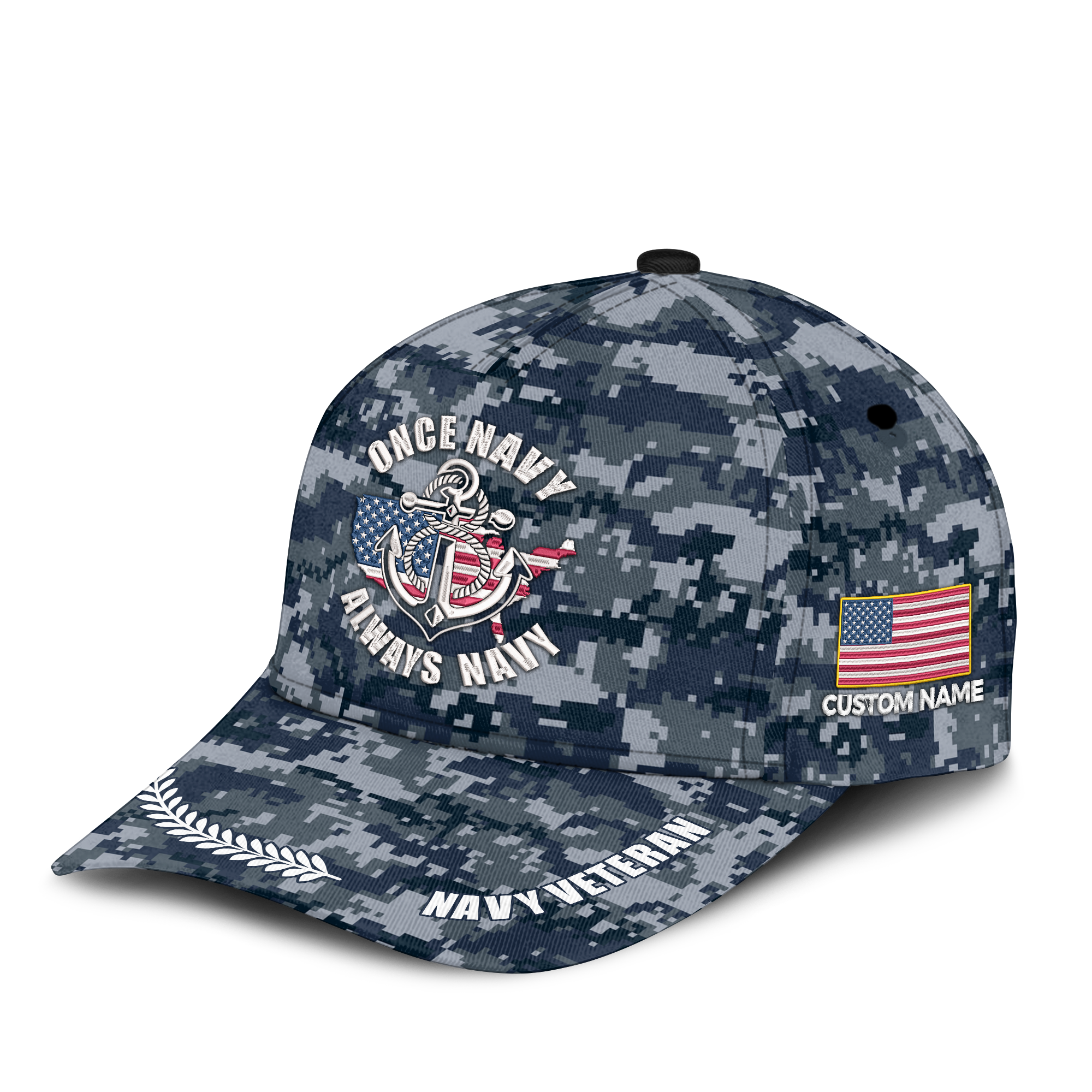 Once Navy Always Navy Embroidered & Printed Cap