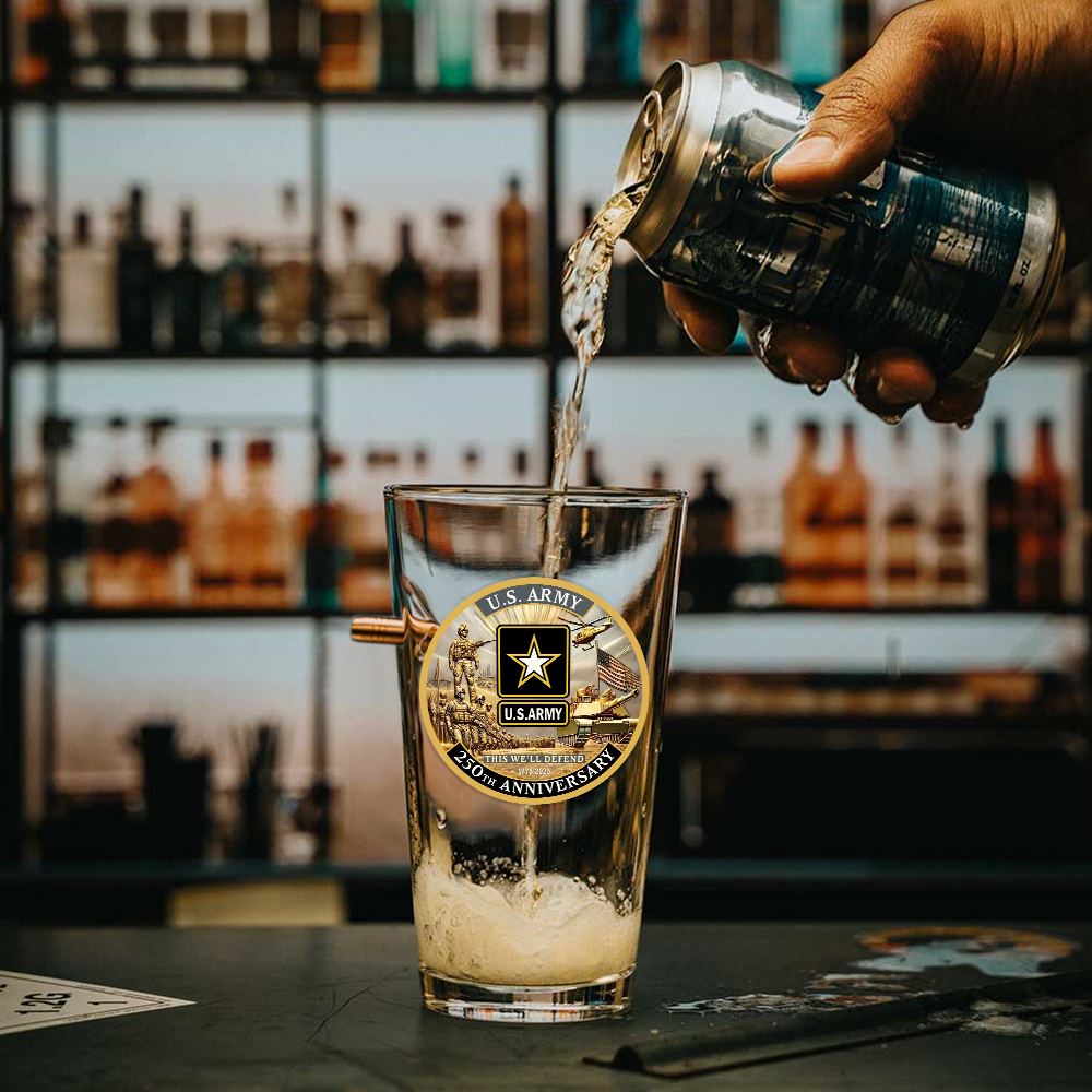 Army 250th Anniversary Bullet Pint Glass