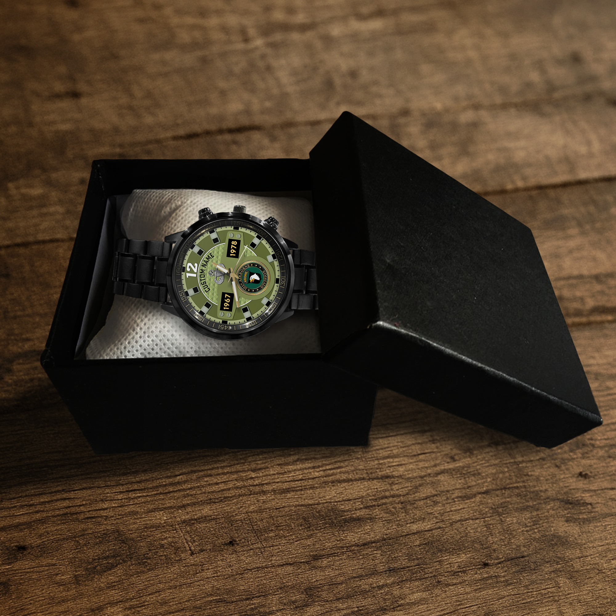 Personalizable 101st Airborne Division Stainless Steel Watch
